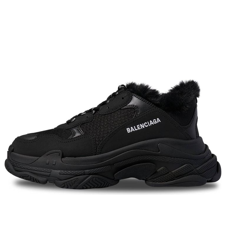Balenciaga Triple S Fake Fur 'Black' B22SS0004