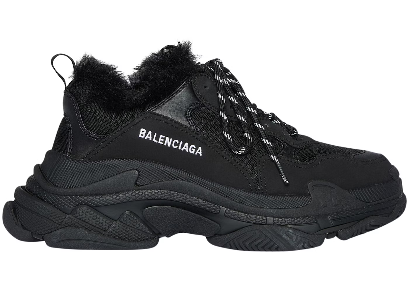Balenciaga Triple S Fake Fur 'Black' B22SS0004