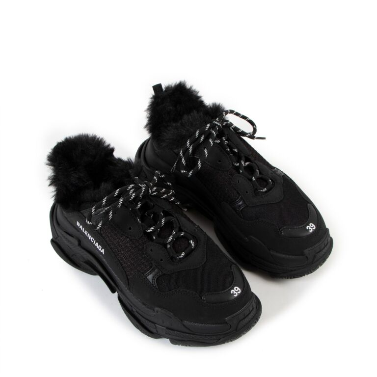Balenciaga Triple S Fake Fur 'Black' B22SS0004