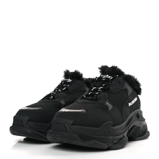 Balenciaga Triple S Fake Fur 'Black' B22SS0004