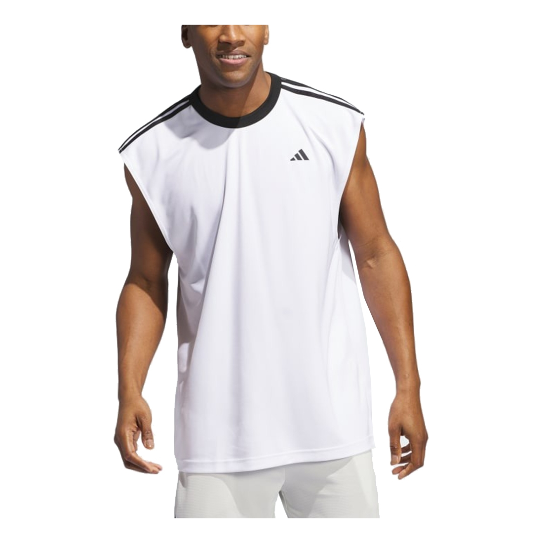 adidas Basketball All World Vest Asia Sizing 'White Black' JE9290