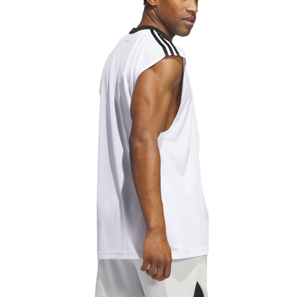adidas Basketball All World Vest Asia Sizing 'White Black' JE9290
