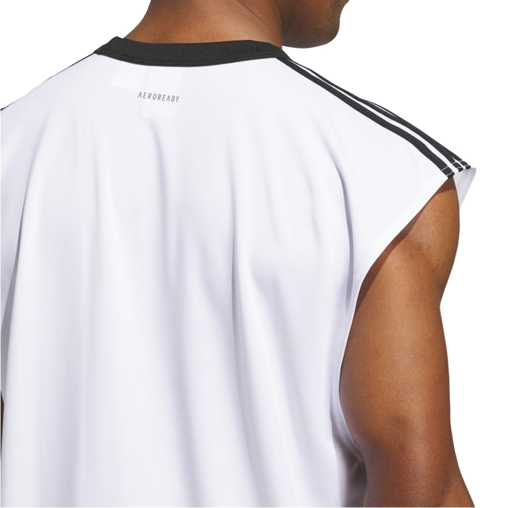 adidas Basketball All World Vest Asia Sizing 'White Black' JE9290