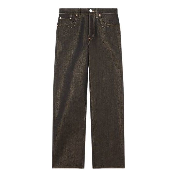 KENZO Turn Up Wide Fit Jeans in Japanese Denim 'Raw Black' FG55DP4246L0.BR