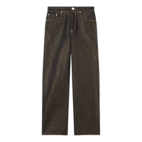 KENZO Turn Up Wide Fit Jeans in Japanese Denim 'Raw Black' FG55DP4246L0.BR
