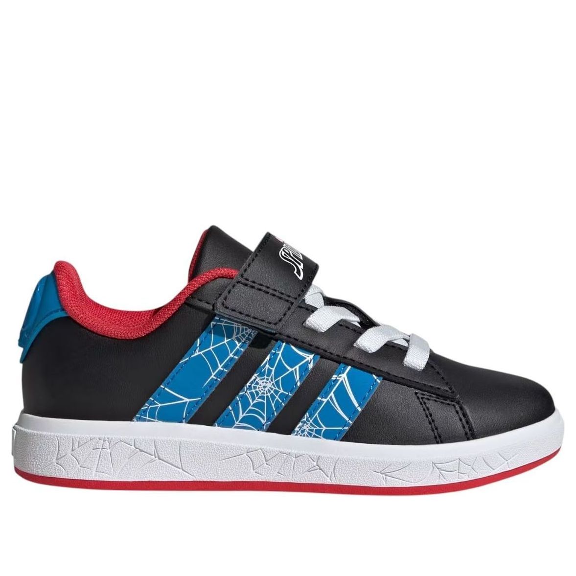 (GS) adidas x Marvel Spider-Man Grand Court 'Cloud Black Bright Blue' JQ8073