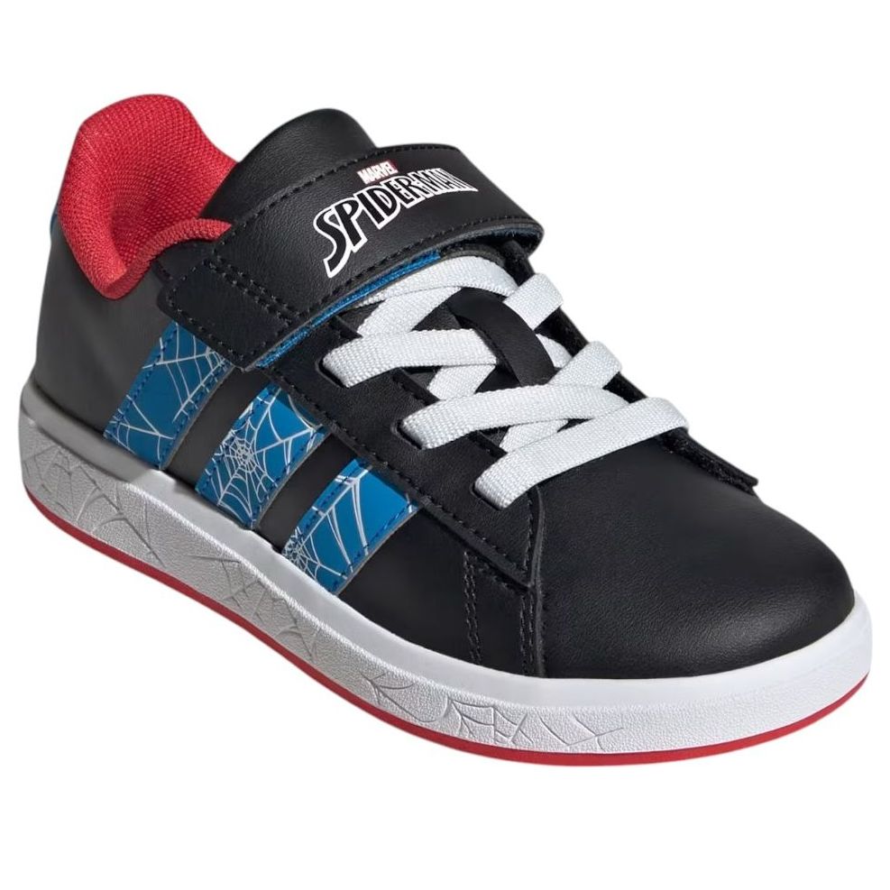 (GS) adidas x Marvel Spider-Man Grand Court 'Cloud Black Bright Blue' JQ8073
