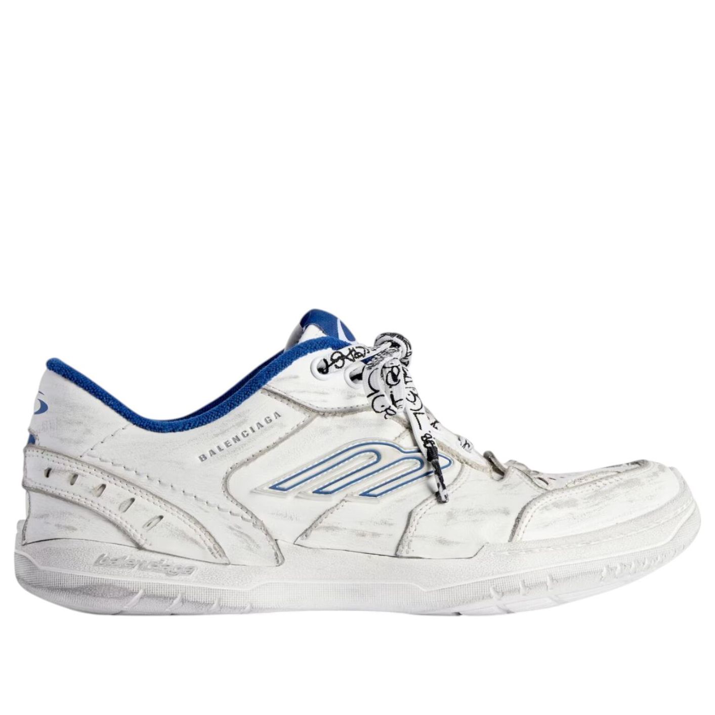 Balenciaga Hamptons Medium Worn-out 'White Dark Blue' 841765WCURB9141