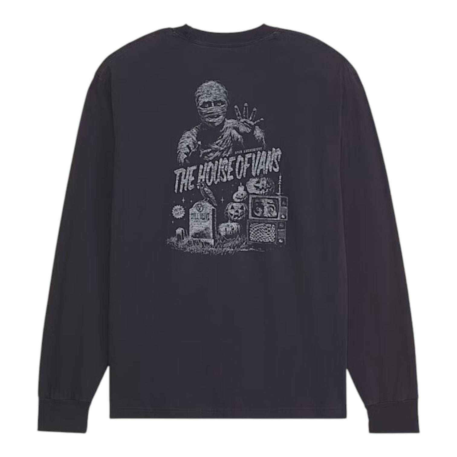 Vans Late Night Long Sleeve Halloween T-Shirt 'Black' VN000XRJBLK