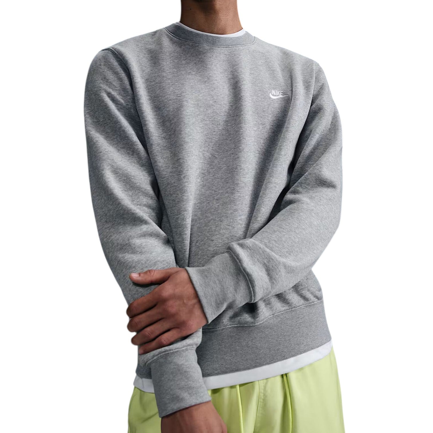Nike Club Fleece Crew 'Dark Grey Heather White' FN3886-063