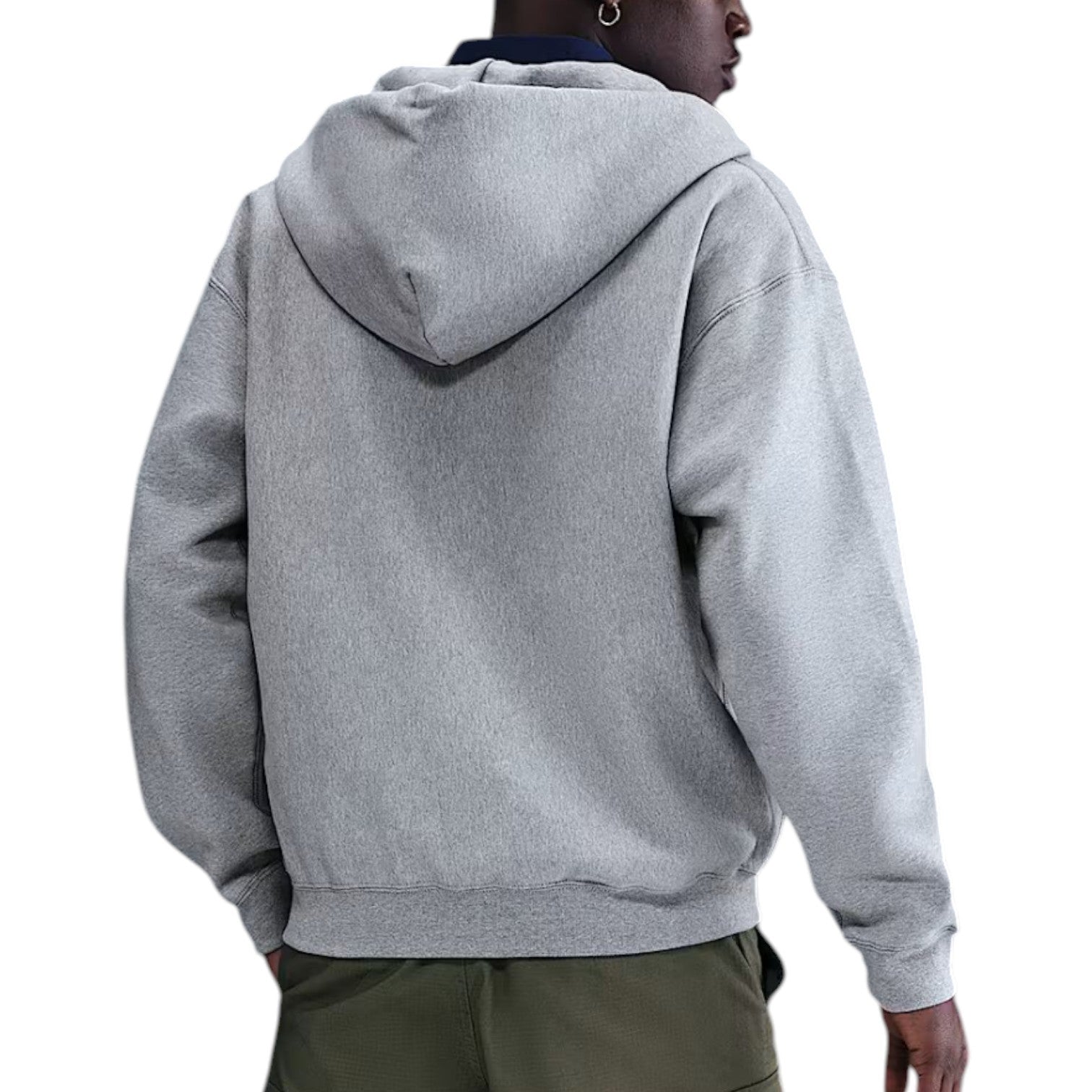 Nike Solo Swoosh Full-Zip Fleece Hoodie 'Dark Grey Heather Light Smoke Grey White' HV1084-063