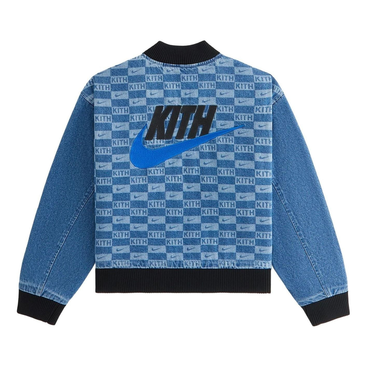 (PS) KITH x Nike Denim Laser Etched Varsity Jacket 'Mystic Navy' NKIO4898-461