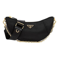 (WMNS) PRADA FW25 Demi-Lune Shoulder Bag 'Black' 1BH222-R064-F0002