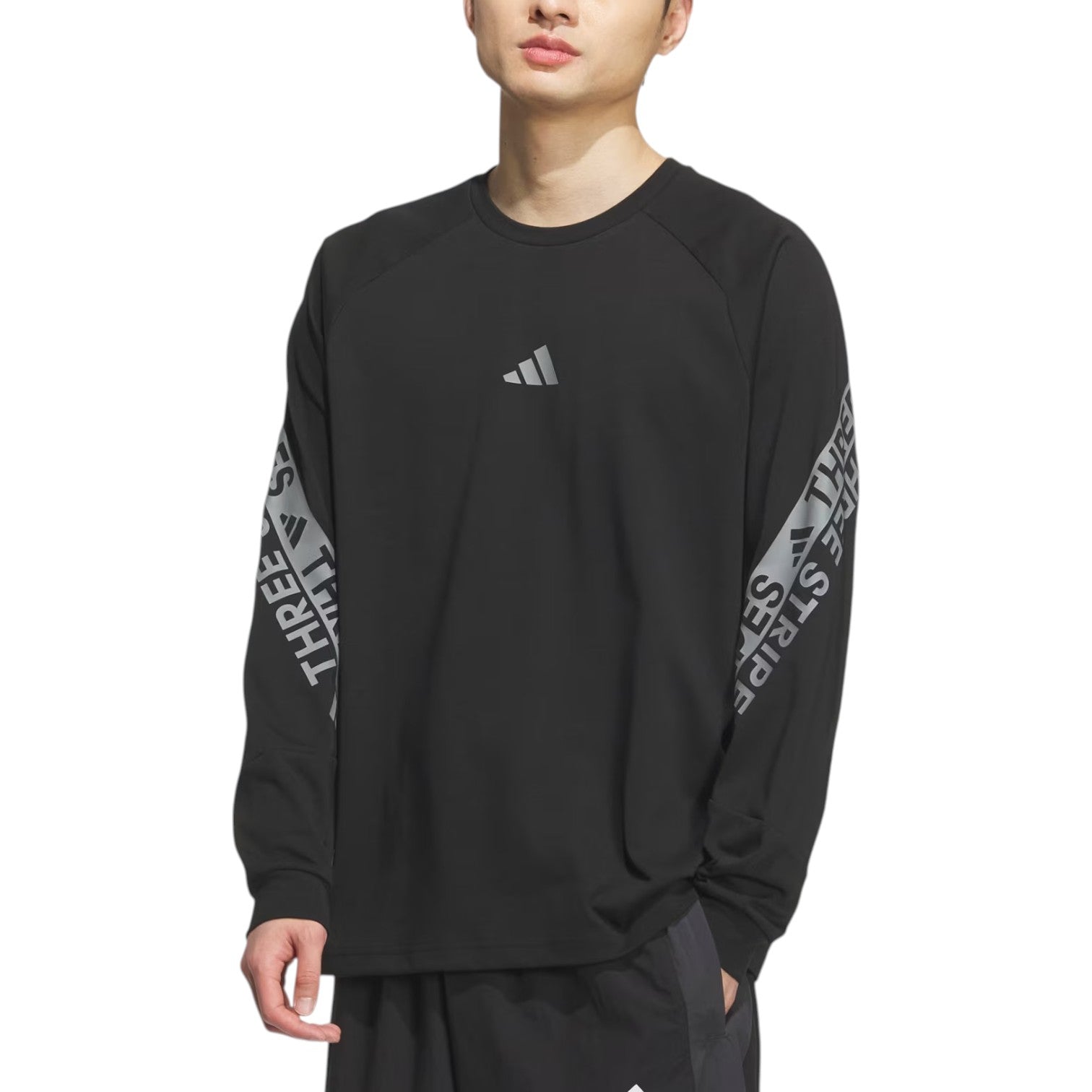 adidas Wording Pack Loose Fit Long Sleeve T-Shirt Asia Sizing 'Black' KB3660