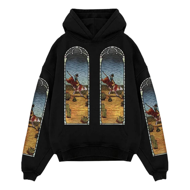 Who Decides War x EST Gee Stained Glass Hoodie 'Black' WDWES637