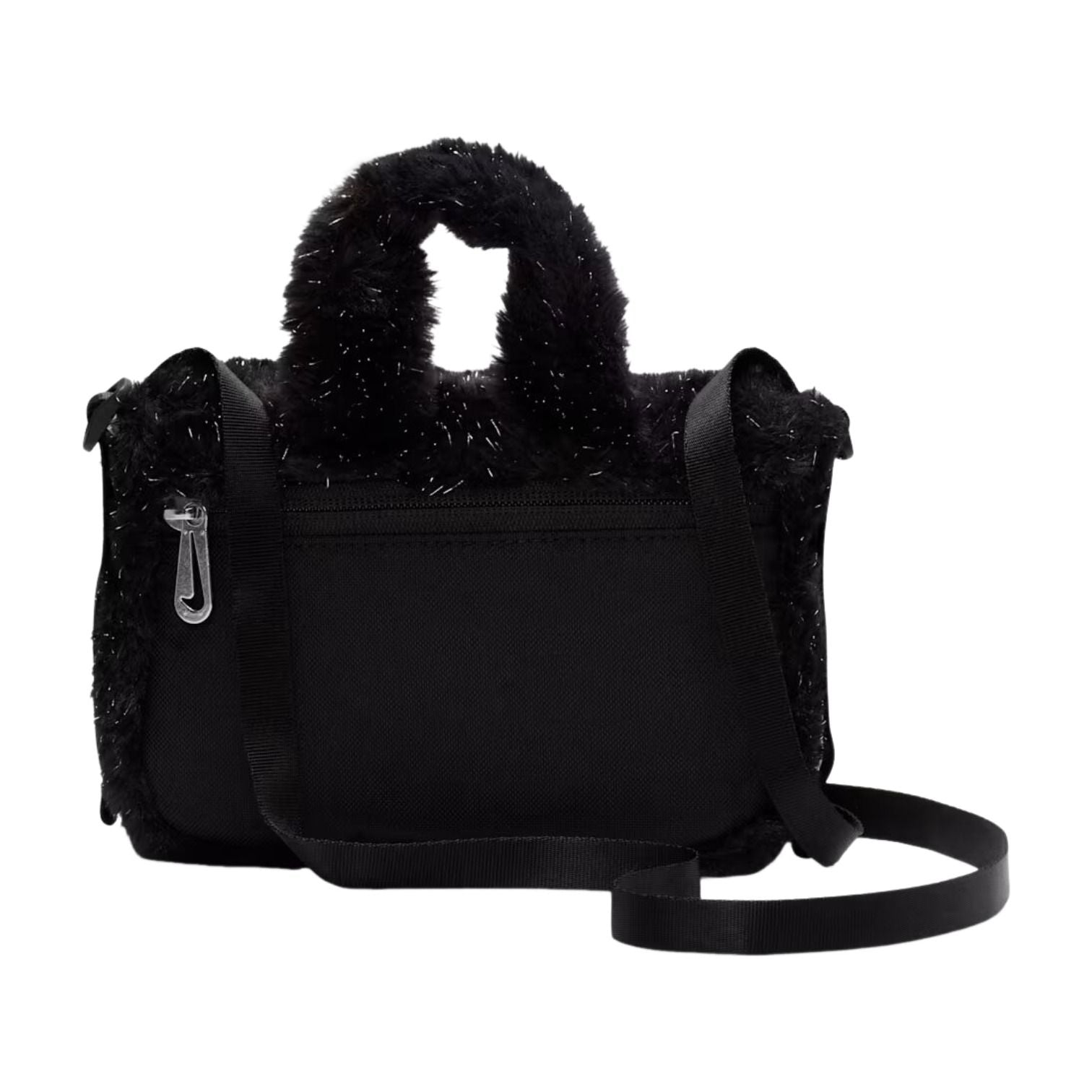 (GS) Nike 1L Faux Fur Crossbody Bag 'Black Cool Grey White' FZ1329-010