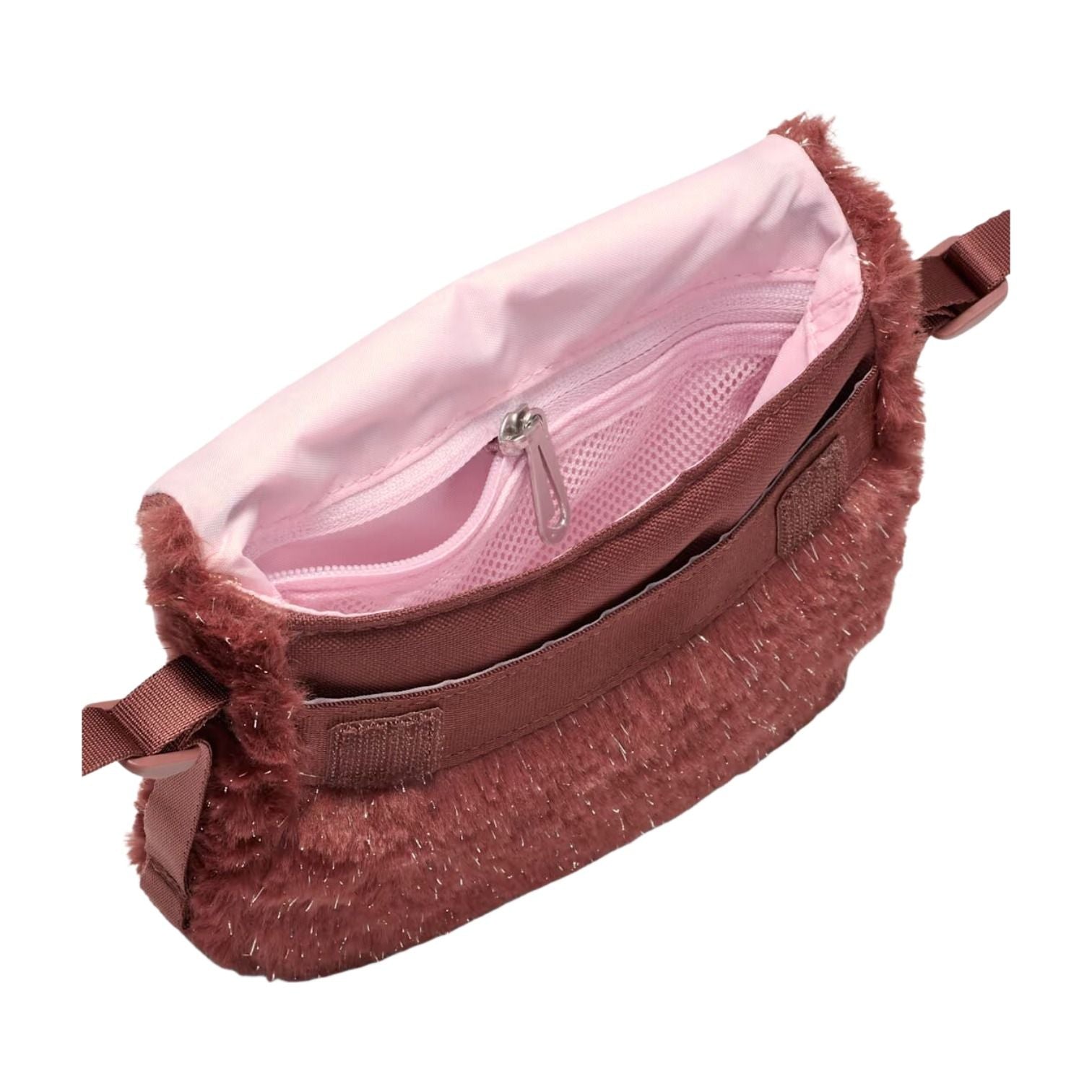 (GS) Nike 1L Faux Fur Crossbody Bag 'Dark Pony Pink Foam' FZ1329-231