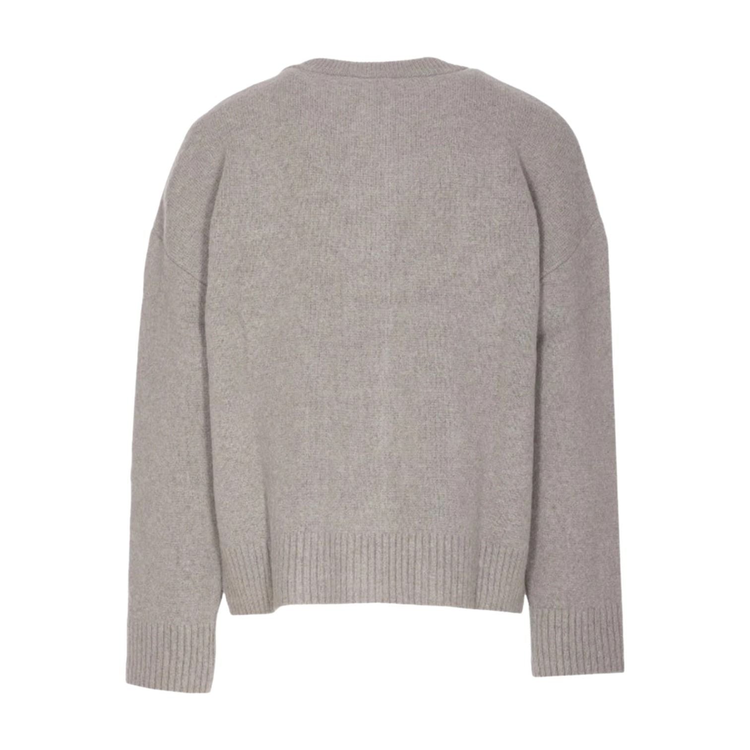 AMI Big Heart Logo Alpaca Cardiga 'Gray' UKC366-KN0135-058
