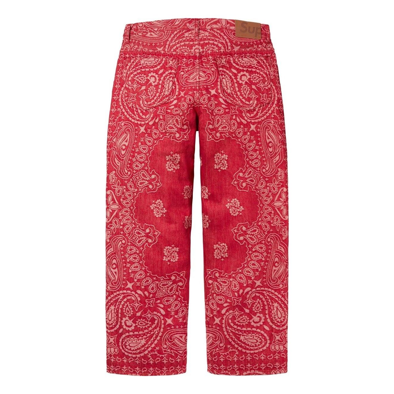 Supreme Bandana Jacquard Baggy Jean 'Red' SS25P12-RED