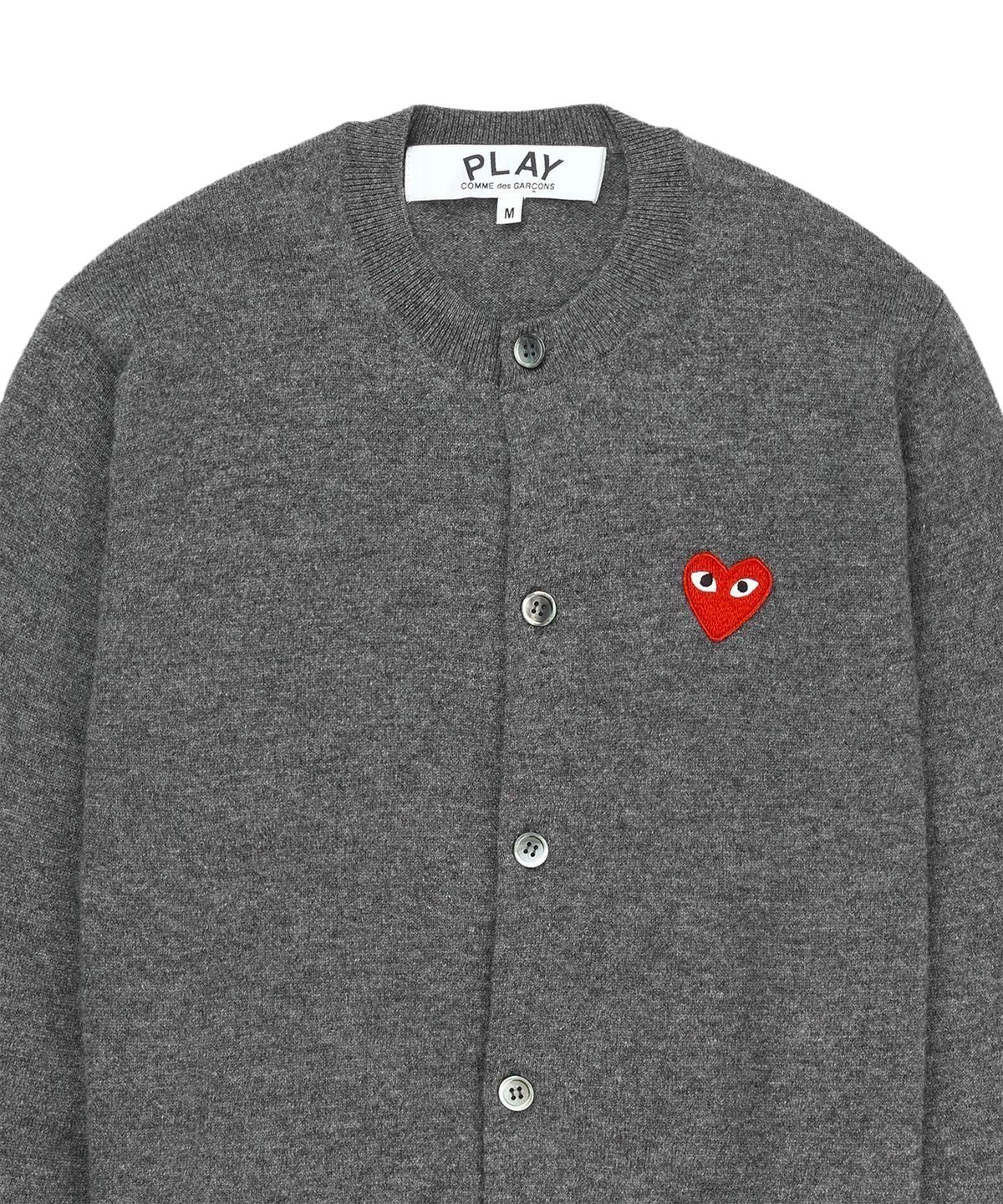 (WMNS) COMME des GARCONS PLAY FW25 Red Heart Emblem Cardigan 'Grey' AX-N007-051-3