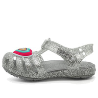 (GS) Crocs Isabella Glitter Flat Sandals 'Grey Silver' 205038-040