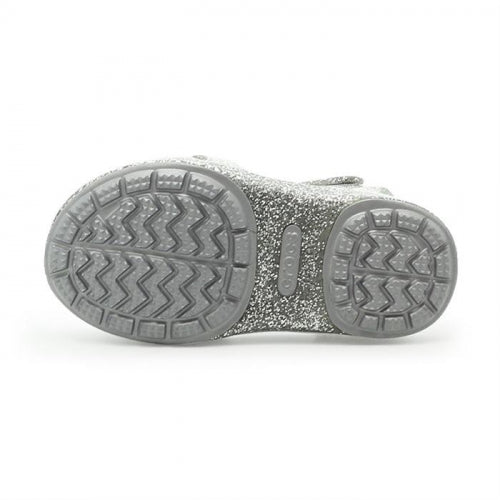 (GS) Crocs Isabella Glitter Flat Sandals 'Grey Silver' 205038-040