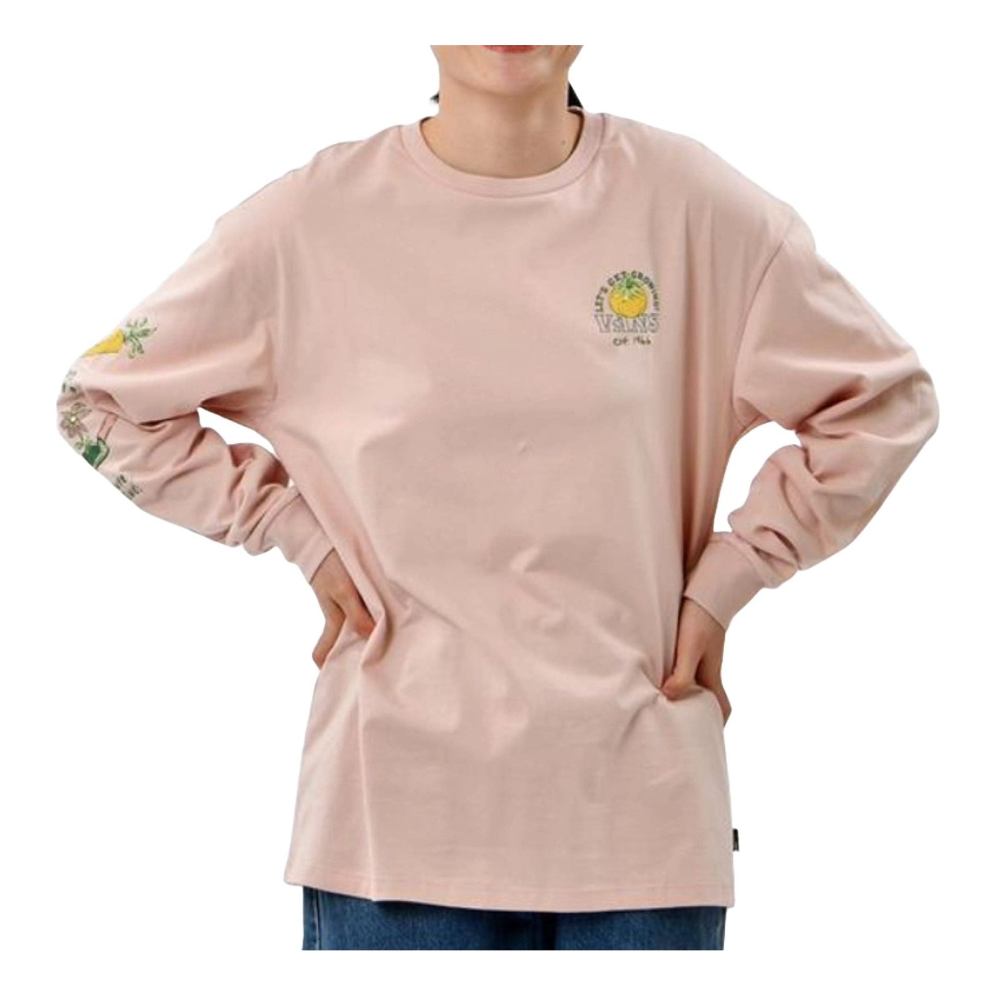 (WMNS) Vans Growth Garden Long Sleeve T-Shirt 'Pink' VN0007AMBQL