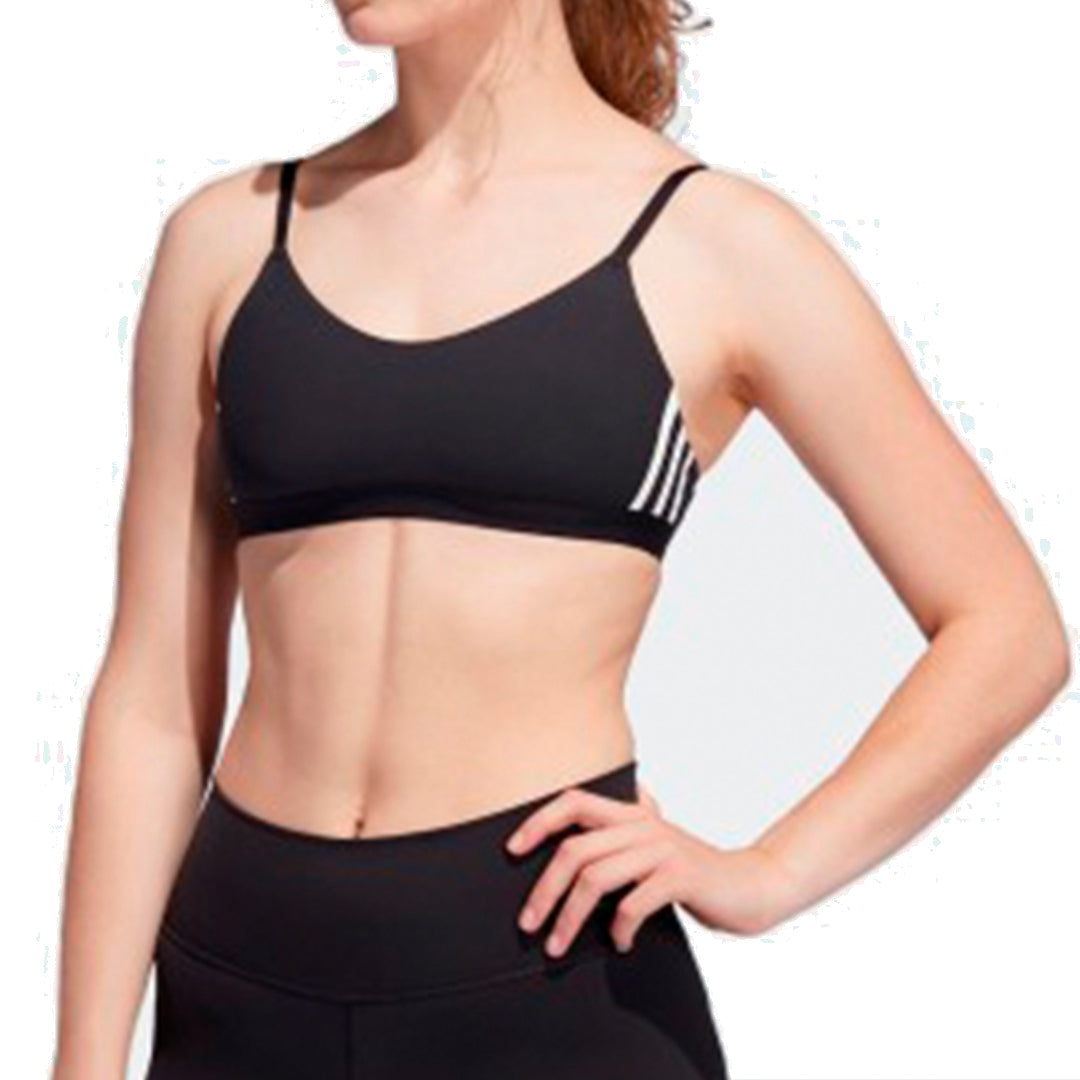 (WMNS) adidas All Me 3-Stripes Training Bra Asia Sizing 'Black' FJ7281