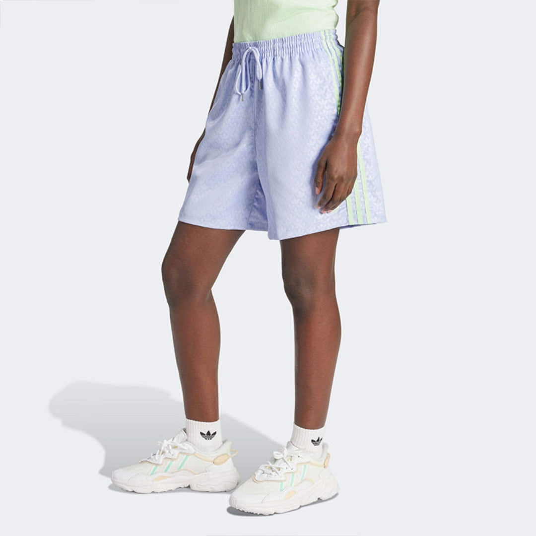 (WMNS) adidas Originals Monogram Shorts Asia Sizing 'Purple Green' IS3850
