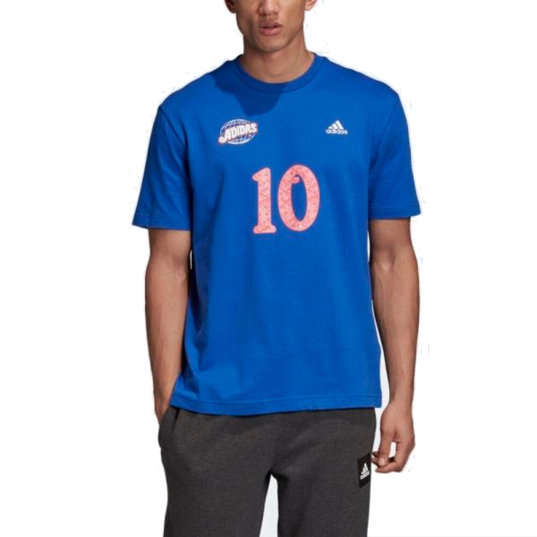 adidas Athletics Graphic T-Shirt 'Blue Pink' GE4697