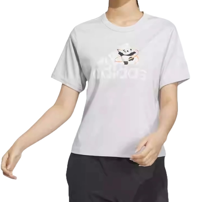 (WMNS) adidas China T-Shirt Asia Sizing 'Grey White' JI6865