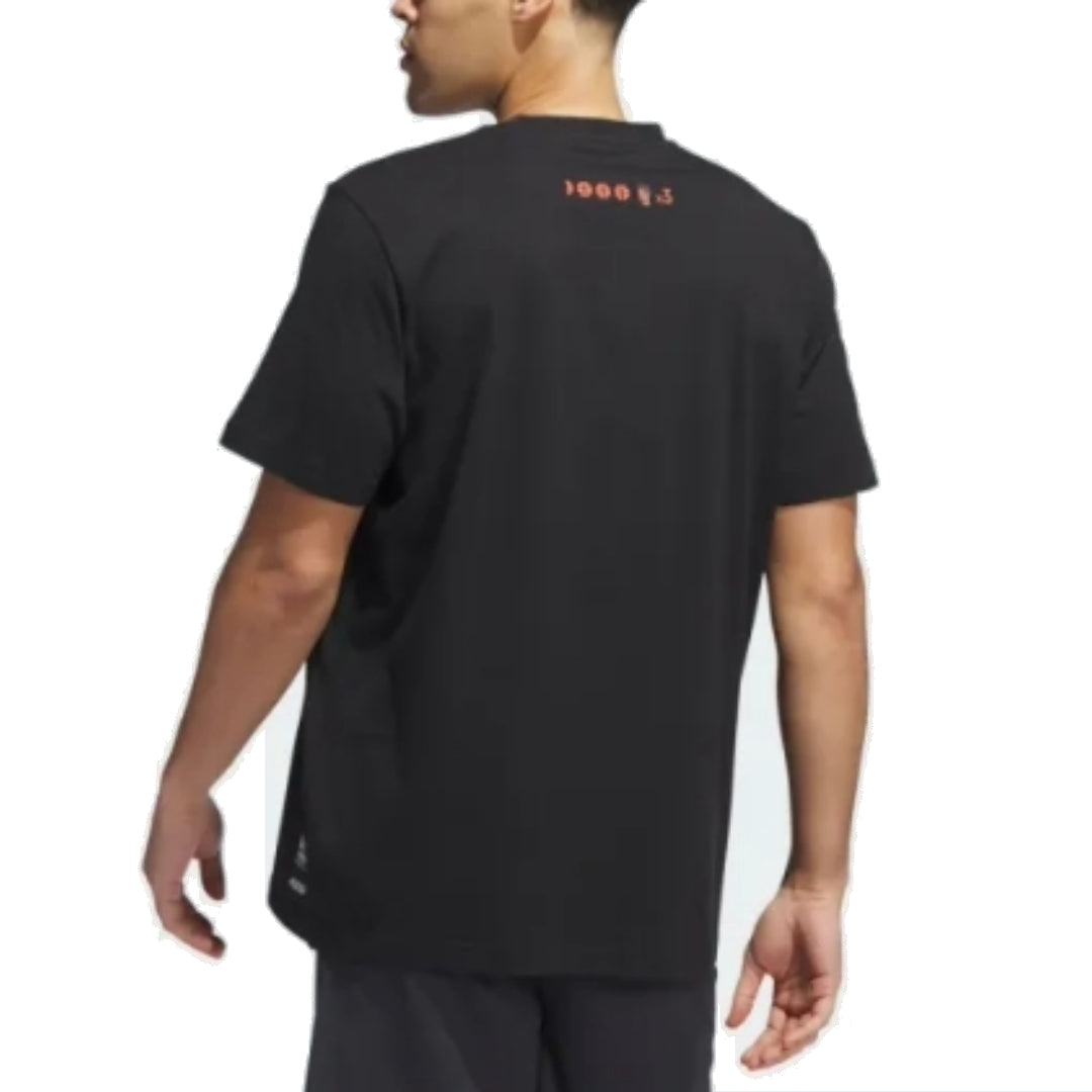 adidas Donovan Mitchell 8-Bit Signature T-Shirt Asia Sizing 'Black Yellow Blue' II7791