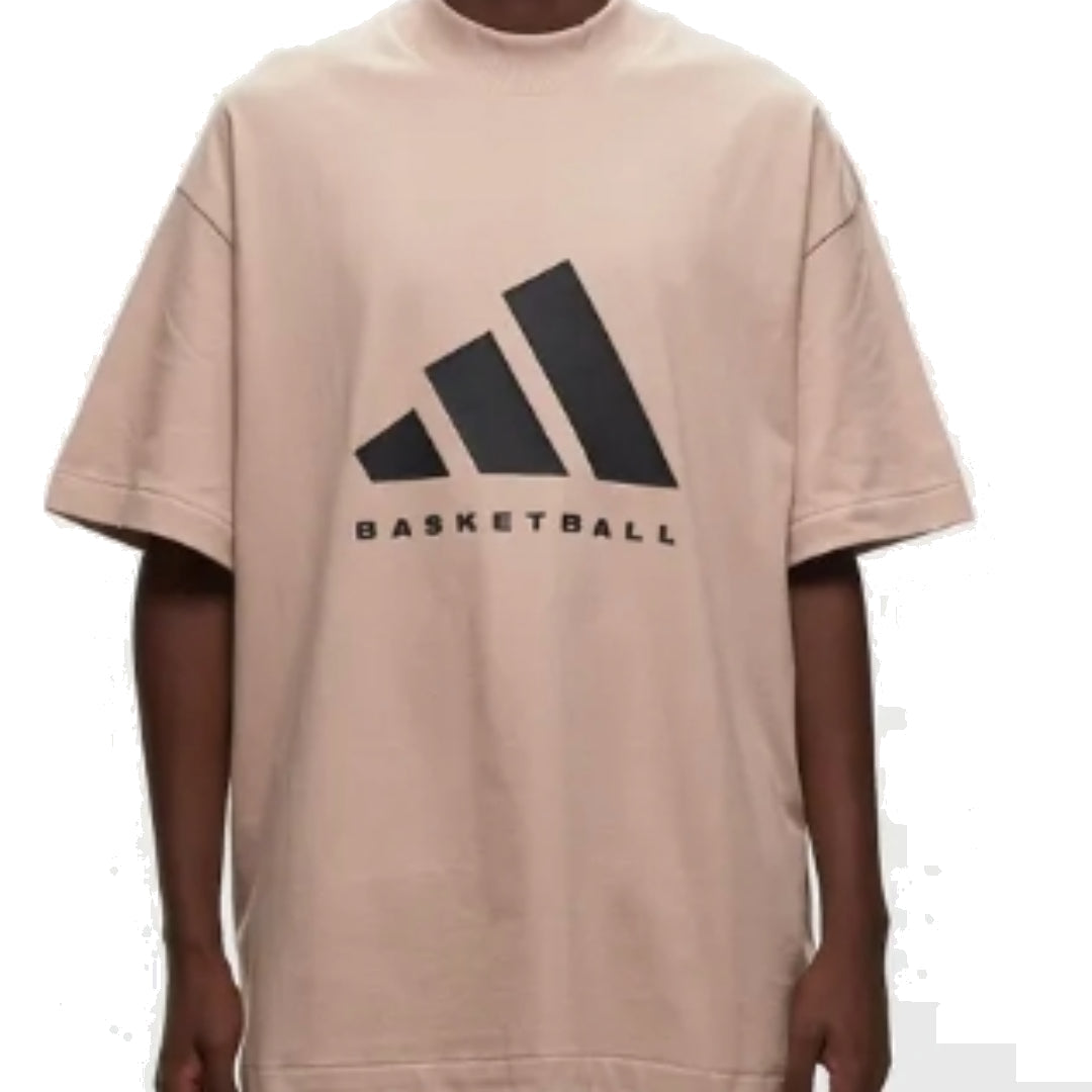 adidas Basketball T-Shirt 'Beige Black' IT4509