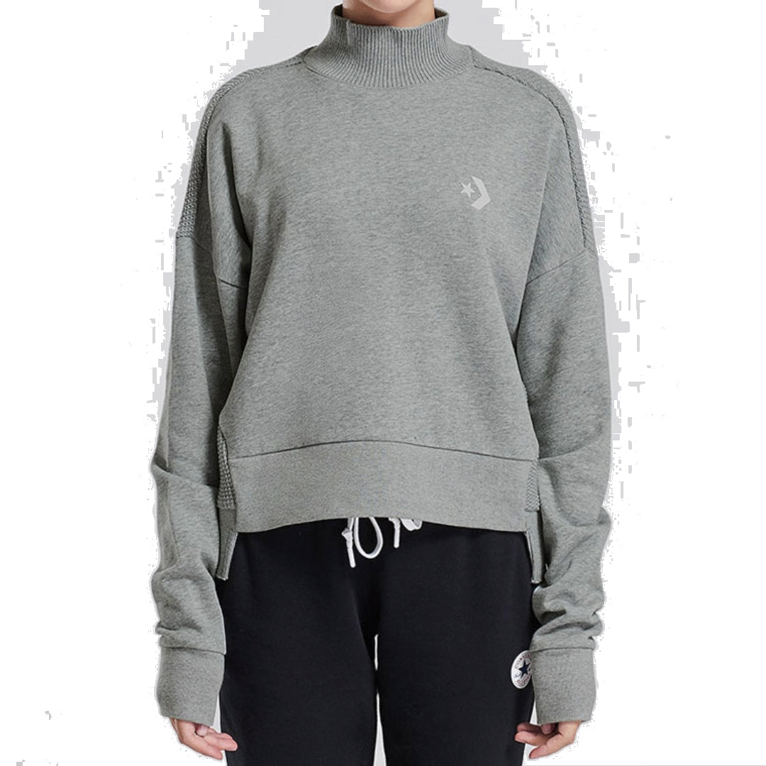 (WMNS) Converse Knit Mock Neck Sweatshirt Asia Sizing 'Grey' 10007185-A02
