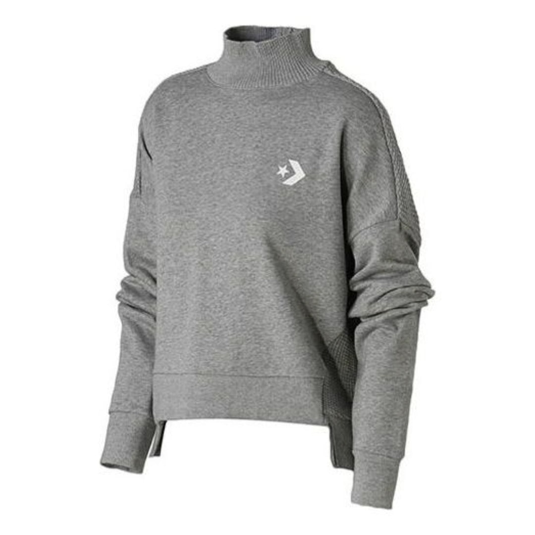 (WMNS) Converse Knit Mock Neck Sweatshirt Asia Sizing 'Grey' 10007185-A02
