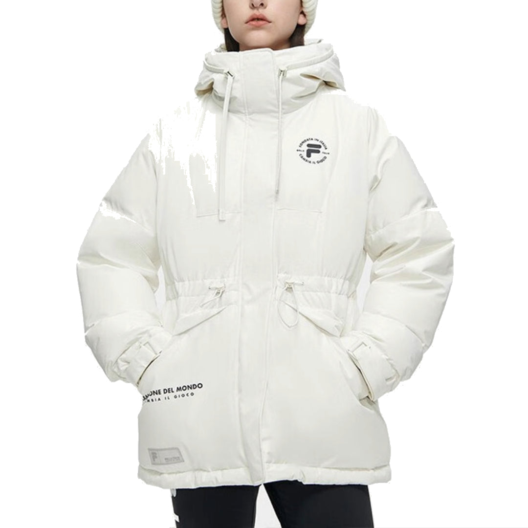 (WMNS) FILA FUSION Hooded Down Jacket 'White' T11W345911F-WT
