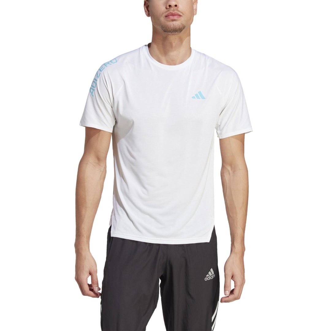 adidas Adizero Running T-Shirt 'White Blue' IL1462