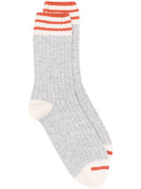 Brunello Cucinelli Stripe-Trimmed Cashmere Socks