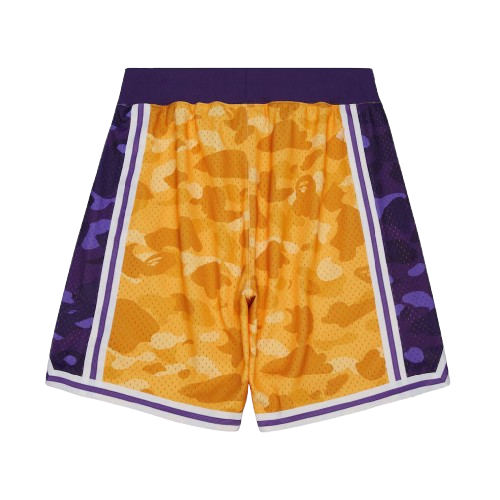Mitchell & Ness x BAPE Swingman Camo Shorts 'Los Angeles Lakers Gold' 203466559