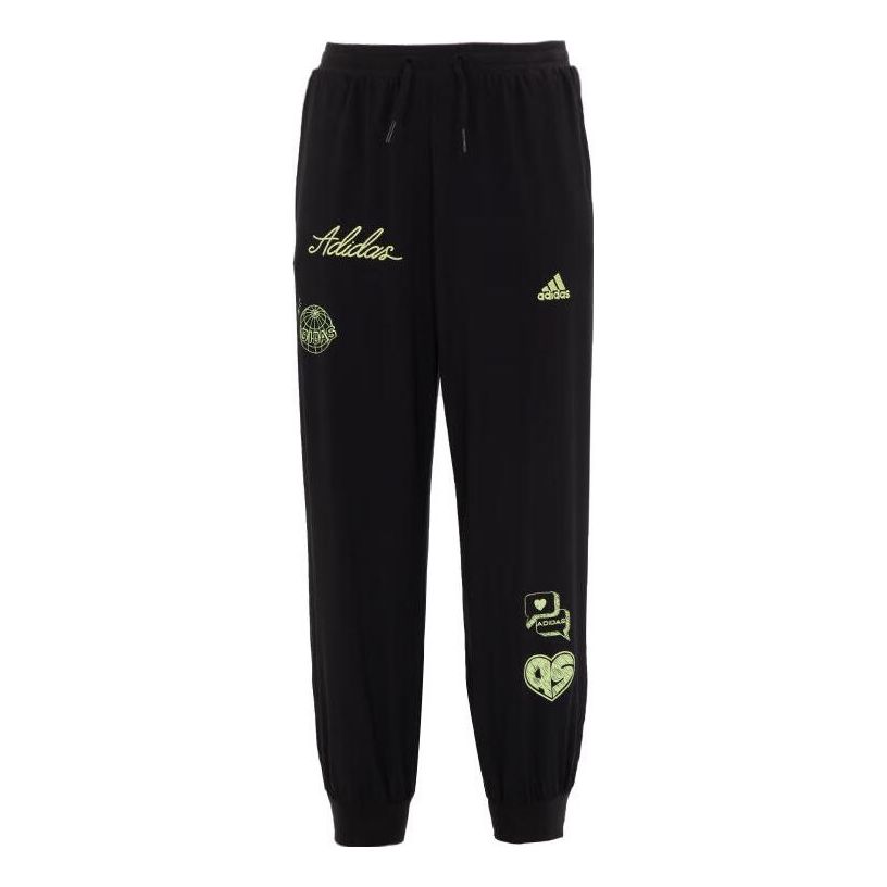 (GS) adidas Brand Love Woven Pants Asia Sizing 'Black' IA1577