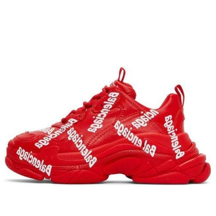 (WMNS) Balenciaga Triple S 'Logotype - Red' 524039W2FAB6090