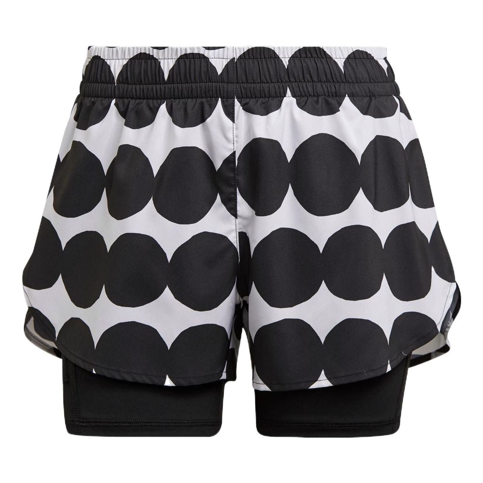 (WMNS) adidas x Marimekko Marathon 20 Shorts Asia Sizing 'Black White' GU2526