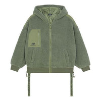 (WMNS) New Balance Casual Sports Hooded Knit Jacket Olive Green AWJ13328-BS5