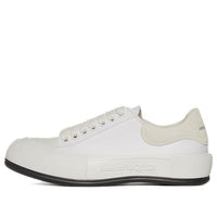 (WMNS) Alexander McQueen Deck Skate Plimsoll Lace Up 'Beige White' 654593W4MV79074