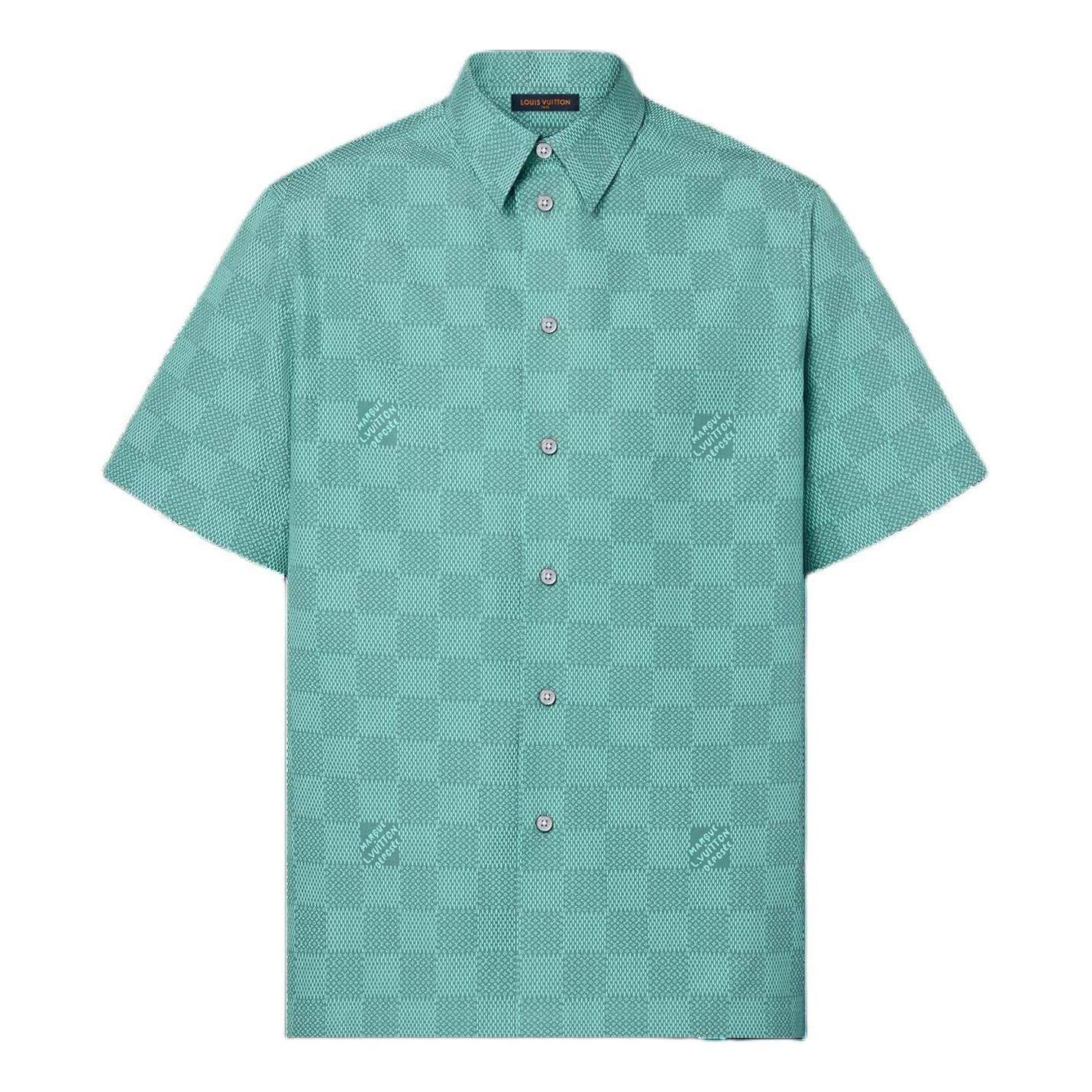 LOUIS VUITTON Printed Cotton Shirt 'Teal' 1AFQXX