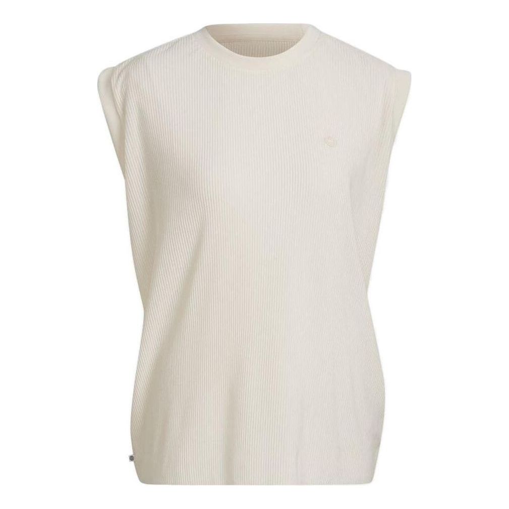 (WMNS) adidas Adicolor Plisse Tank Top Asia Sizing 'White' HE4956