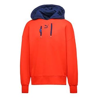 PUMA x ADER ERROR Hooded Vest Crewneck Sweatshirt Set 'Orange Navy' 576953-42