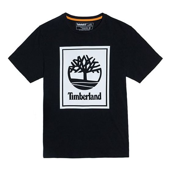 Timberland Printing Casual Round Neck Short Sleeve Couple Style Black A2AJ1-N92