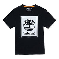 Timberland Printing Casual Round Neck Short Sleeve Couple Style Black A2AJ1-N92