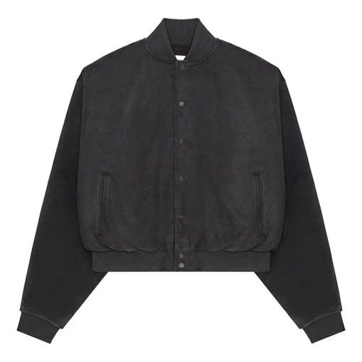 Fear of God PANELED VARSITY Jacket Suede Black FOG-FW19-60